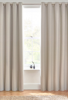 Dawn (Blackout) Eyelet, Linen - Ready Made Curtains
